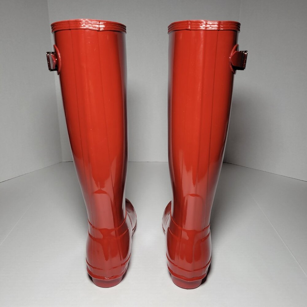 Hunter Women's Original Tall Gloss Rain Boots in Military Red - Picture 4 of 10